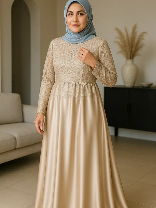 Rekomendasi Gamis Brokat di Dada untuk Ibu-Ibu Usia 40 Tahun, Elegan dan Sopan untuk Berbagai Acara