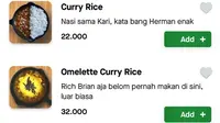 Deskripsi menu kafe di Jakarta, Asobi Cafe, yang sempat viral. (dok. Twitter @FOODFESS2)