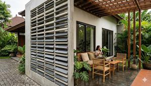 Model roster anti tampias untuk teras rumah. [Foto: Gemini]