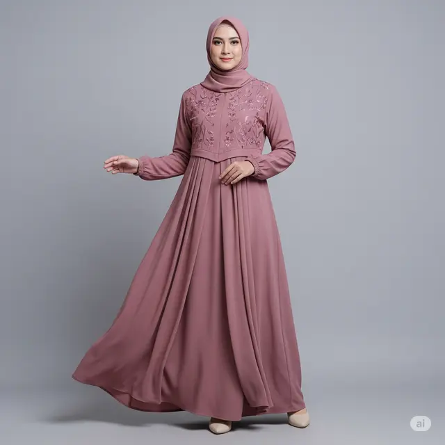 8 Outfit Gamis Ibu-Ibu untuk Jalan-Jalan yang Nyaman dan Stylish 2025