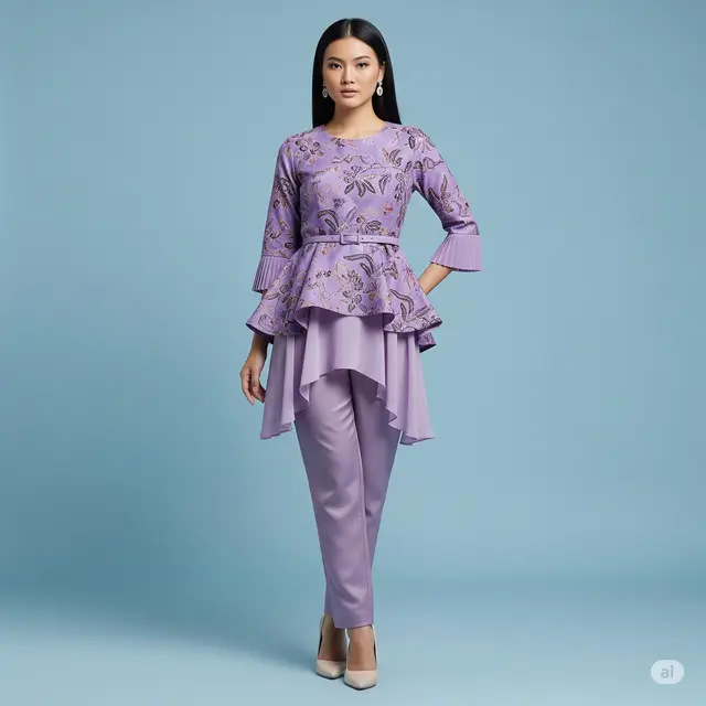 Model Batik Wanita Layer Chiffon.
