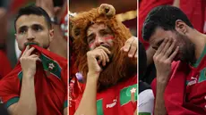 Wajah-Wajah Sedih Suporter Maroko Saat Timnas Kesayangan Harus Angkat Kaki dari Piala Dunia 2022