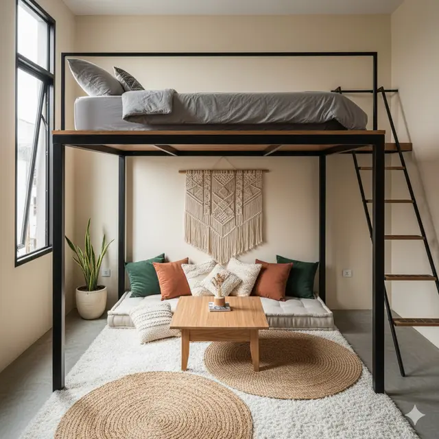 Desain Kamar Tidur Mezzanine Hemat Ruang di Rumah Mungil