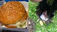 Viral, Pria Ini Nekat Makan Burger yang Sudah Setahun Dikubur   (Sumber: Mirror)