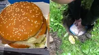 Viral Pria Nekat Makan Burger yang Sudah Setahun Dikubur