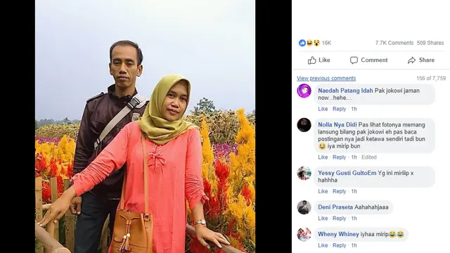 Mirip Seperti Jokowi, Suami Wanita Ini Jadi Viral di Jejaring Sosial