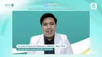 Spesialis bedah urologi RS EMC Tangerang, dr Isaac Ardianson Deswanto, BMedSc, FICS saat menjelaskan soal kanker prostat dalam acara Healthy Monday bersama Liputan6.com. (Foto: Tangkapan Layar Healthy Monday Liputan6.com)