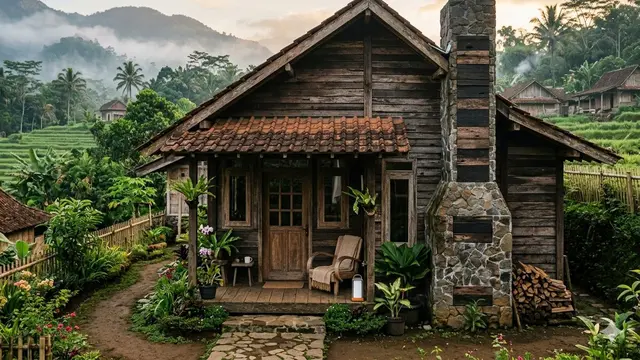 Desain Rumah Minimalis di Desa dengan Sentuhan Kayu Bekas Biar Unik dan Hemat