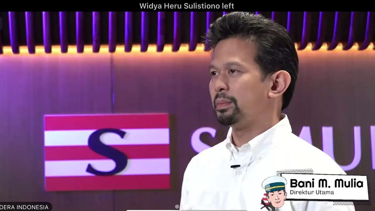 Direktur Utama Samudera Indonesia Tbk (SMDR) Bani M. Mulia, dalam konferensi pers Laporan Kinerja Tahun Buku 2025, secara virtual, Senin (30/3/2026). (Liputan6.com/Tira)