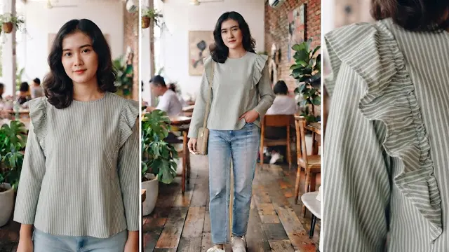 Blouse Salur Ruffle Bahu