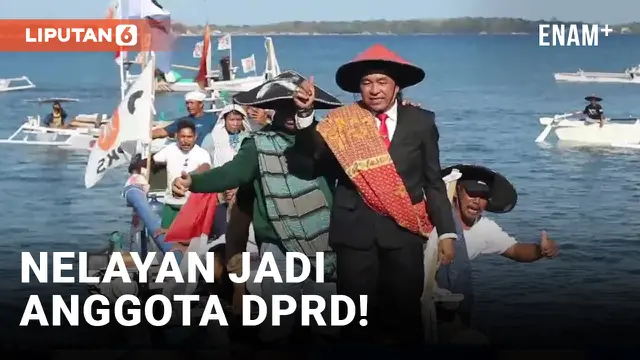 Terpilih Jadi Anggota DPRD, Nelayan Diarak Menggunakan Perahu