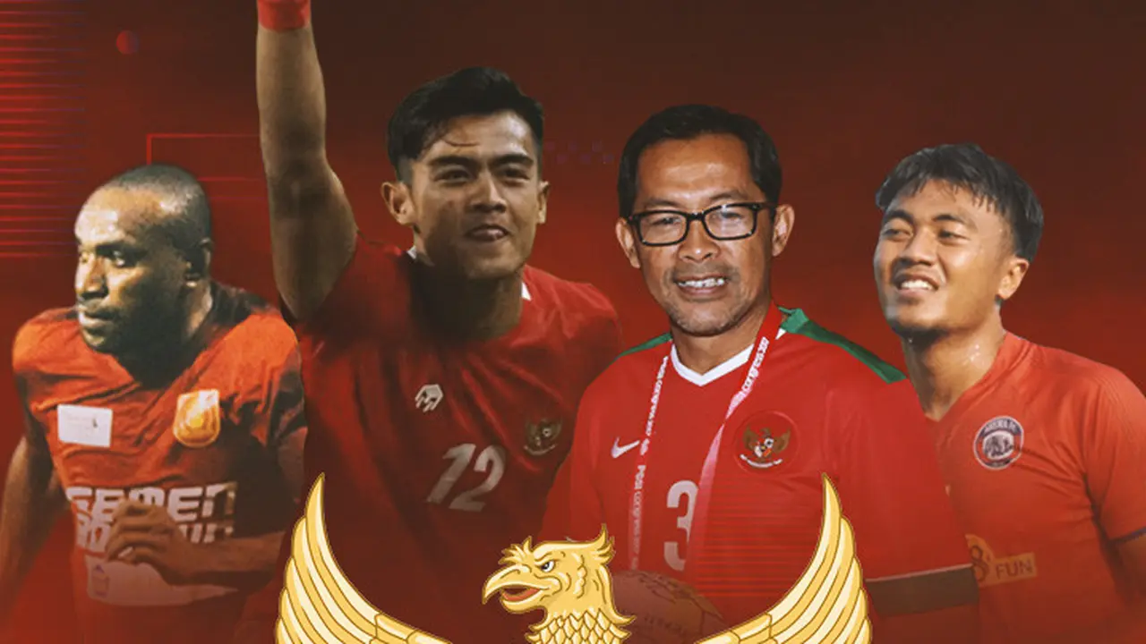 Timnas Indonesia - Ortizan Solossa, Pratama Arhan, Aji Santoso, Rizky Dwi Febrianto