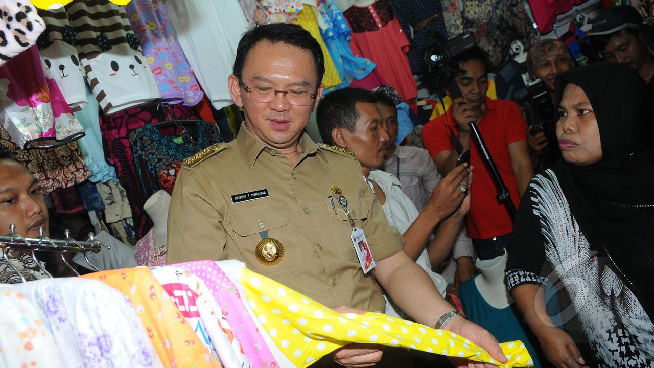 Ahok Tinjau Kondisi Pasar Blok G Tanah Abang