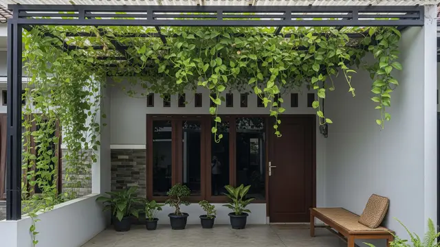 9 Desain Kanopi Teras Rumah Minimalis dengan Tanaman Rambat Biar Adem, Estetik di Perkotaan