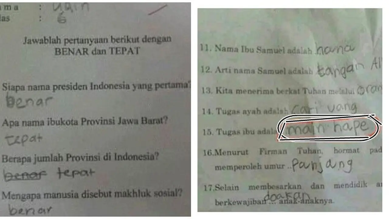6 Jawaban Murid di Isian Singkat Ini Nyeleneh, Bikin Guru Elus Dada