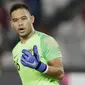 Kiper Timnas Indonesia, Andritany Ardhiyasa, memberikan instruksi saat melawan Timor Leste pada laga Piala AFF 2018 di SUGBK, Jakarta, Selasa (13/11). Indonesia menang 3-1 atas Timor Leste. (Bola.com/M. Iqbal Ichsan)