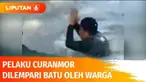Inilah detik-detik seorang pelaku curanmor yang berusaha kabur dari kejaran warga dengan terjun ke sungai. Warga yang naik pitam langsung melempari pelaku dengan batu hingga akhirnya ia menepi dan menyerahkan diri.