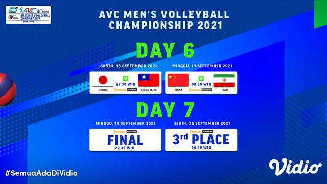 Jadwal dan Live Streaming Asian Men’s Volleyball Championship 2021 Babak Final di Vidio