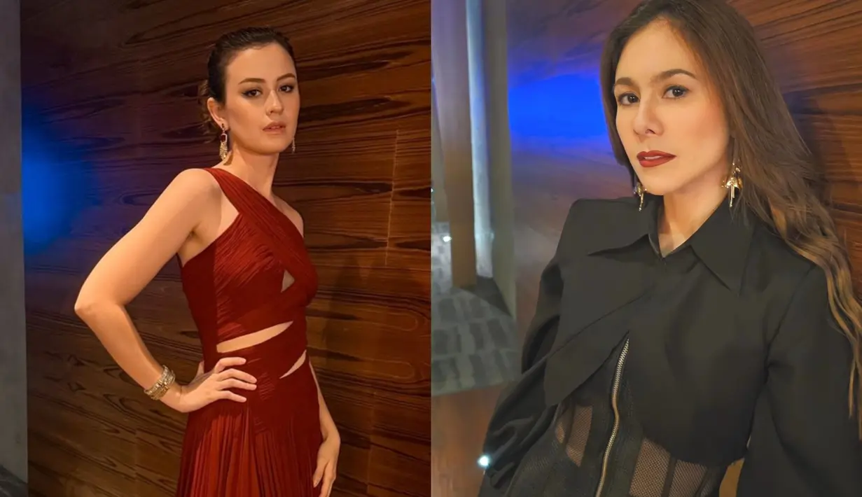 Duo aktris Wulan Guritno dan Kimberly Ryder hadiri ASEAN Film Festival di Hongkong. Keduanya tampil menawan meski kenakan outfit yang kontras. [@wulanguritno @kimbrlyryder]