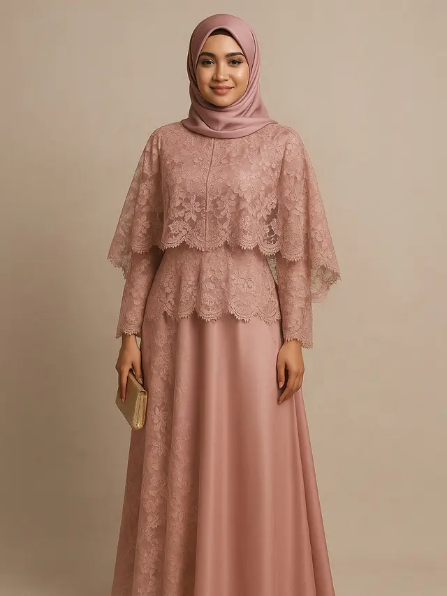Gamis Cape Modern Warna Netral (Image by ChatGPT)
