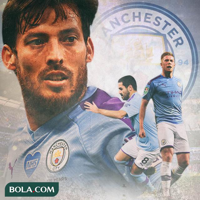 Manchester City - David Silva, Kevin De Bruyne dan Ilkay Gundogan