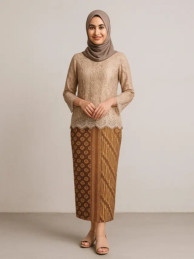 8 Tren Model Batik Brokat Kombinasi Rok Span Modern 2025, Cocok Buat ...