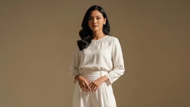 Padu Padan Model Celana Panjang Wanita Warna Putih