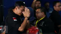 Agus Harimurti Yudhoyono meminta maaf kepada tim pemenangan, relawan, dan warga yang mendukung dirinya dan Sylviana, Jakarta, Rabu (15/2). (Liputan6.com/Johan Tallo)
