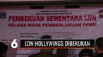 Spanduk besar dan stiker pembekuan sementara izin operasional telah terpampang di dinding tempat hiburan malam, Hollywings. Tindakan tegas ini ditempuh lantaran Hollywings terbukti telah melanggar aturan sebanyak tiga kali.
