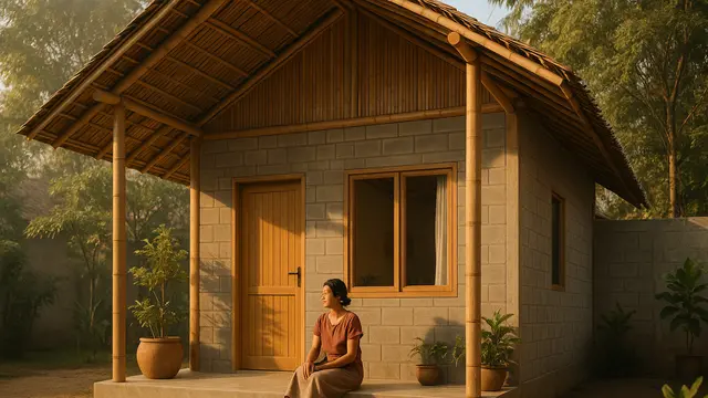 Rumah Sederhana dari Bambu dan Batako