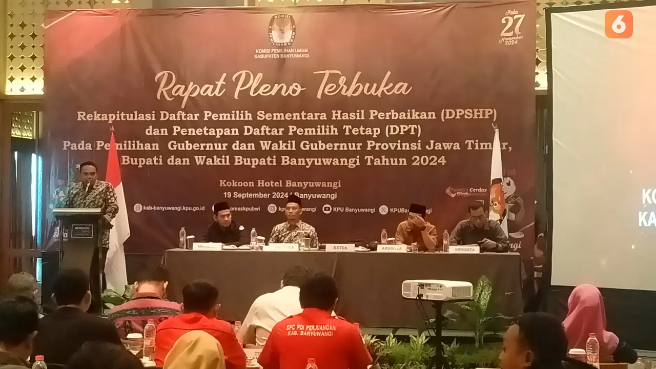 Rapat Pleno Penetapan Daftar Pemilih Tetap Pilkada Banyuwangi, Oleh KPU Banyuwangi (Hermawan Arifianto/Liputan6.com)