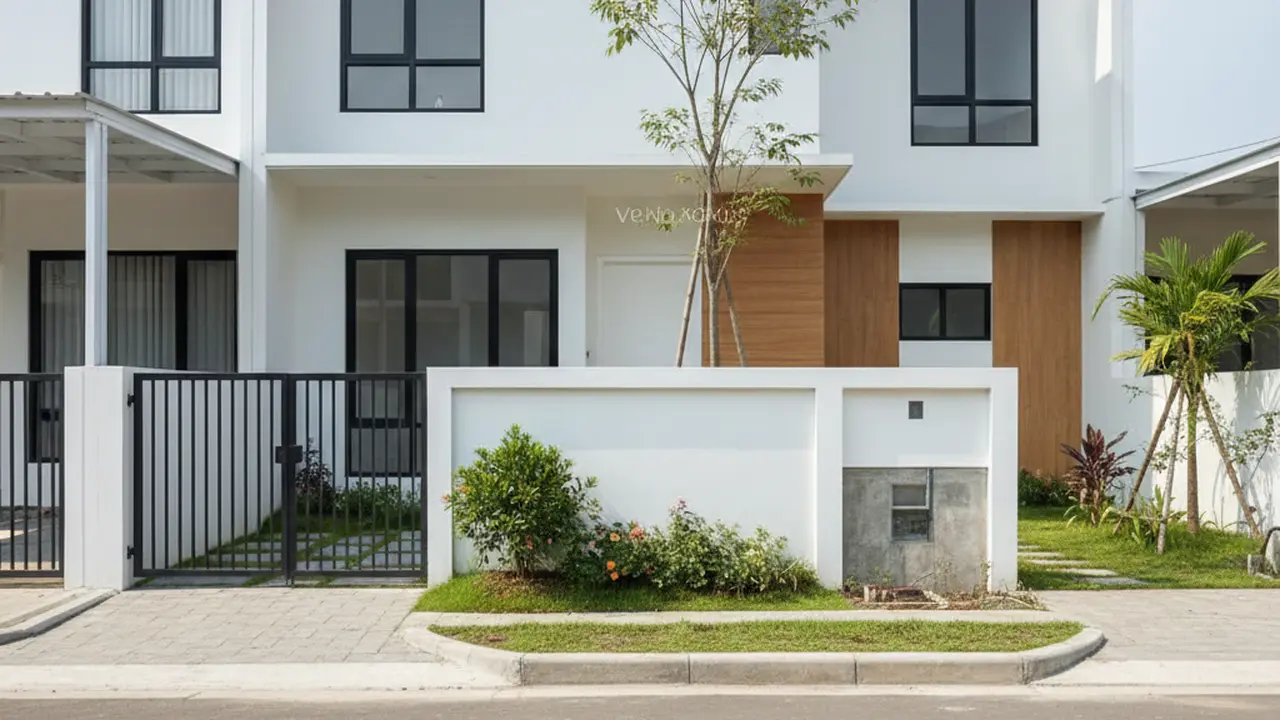 Model Benteng Depan Rumah Minimalis (Foto: Gemini AI)