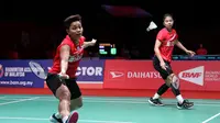 Aksi ganda putri Indonesia, Greysia Polii/Apriyani Rahayu, pada perempat final Malaysia Masters 2020, di Axiata Arena, Jumat (10/1/2020). (PBSI)