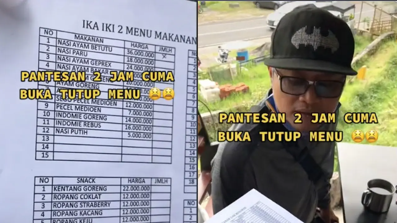 Viral Warung Makan Dengan Harga Menu Makanan Jutaan, Nasi Putih Rp 5 Juta