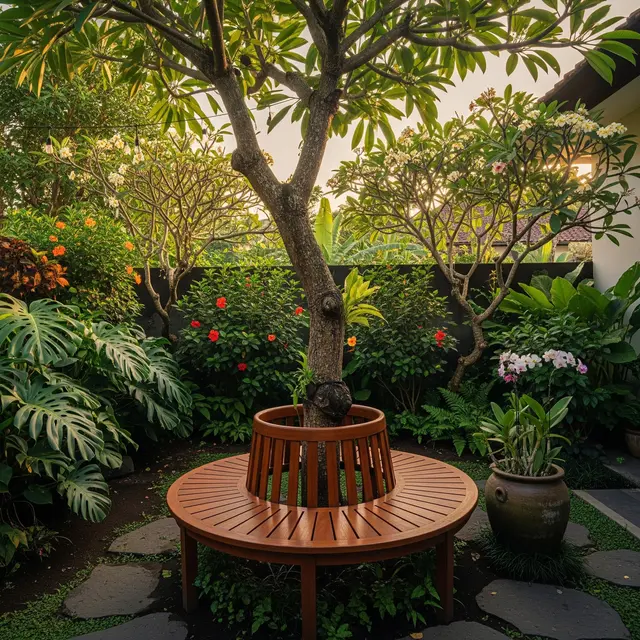 6 Model Bangku Kayu yang Menyatu dengan Taman, Duduk Santai di Area Hijau