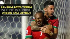 Boaz Solossa mencetak gol pada menit ke-52 lewat eksekusi penalti ke gawang Vietnam dan membawa Timnas Indonesia unggul 2-1