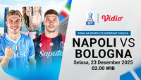 Live Streaming Final Supercoppa Italiana 2025/26: Napoli vs Bologna, Eksklusif di Vidio