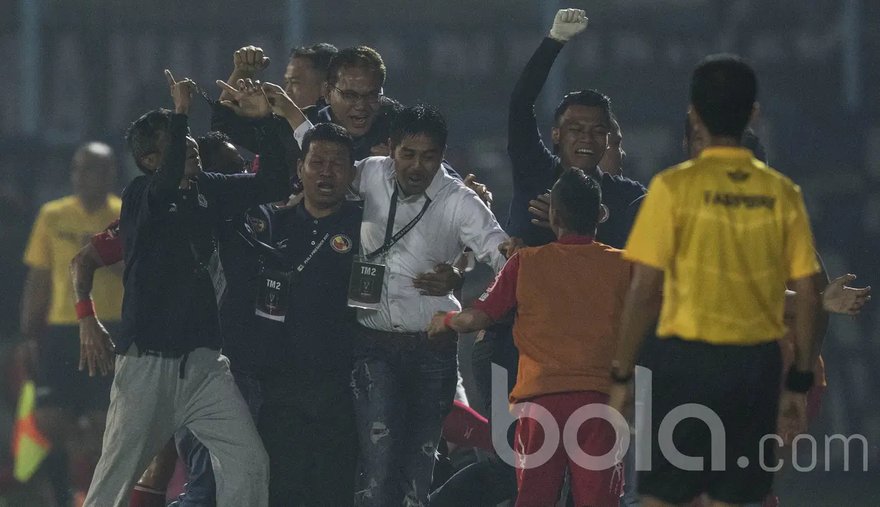 Ketika klubnya mencetak gol, Nil Maizar, kerap merayakannya dengan antusias. (Bola.com/Vitalis Yogi Trisna)