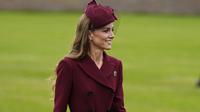 Kate Middleton&nbsp;menyambut tamu&nbsp;negara&nbsp;di Windsor Estate, Windsor, pada 17 September 2025, di awal kunjungan kenegaraan kedua Presiden AS Donald Trump. (Aaron Chown/POOL/AFP)