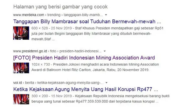 Gambar Tangkapan Layar Penelusuran Foto dengan Google Reverse Image