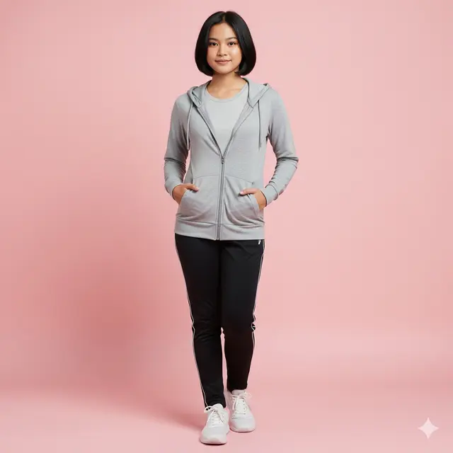 Outer Kerah Hoodie Casual Remaja Kekinian. Gemini