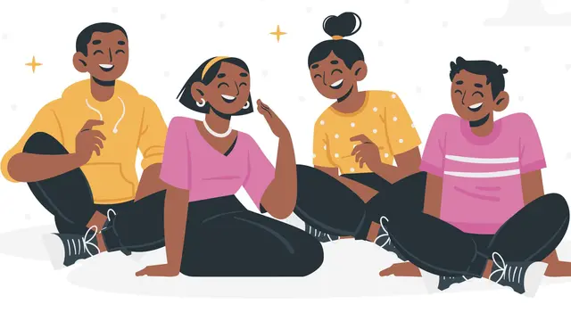 Ilustrasi lucu, tertawa