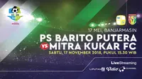 PS Barito putera vs mitra Kukar FC