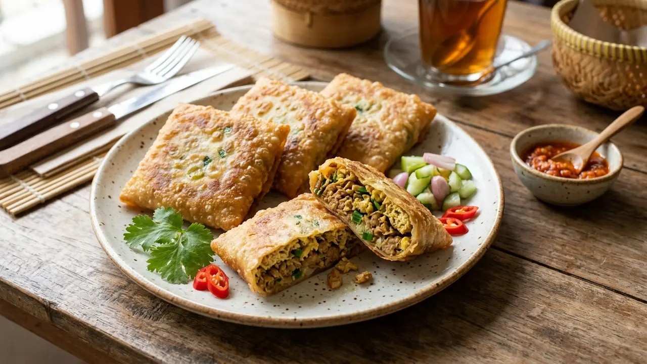 Resep martabak telur isi tempe (AI Generated