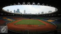 Suasana Stadion Gelora Bung Karno, Jakarta, Rabu (18/5/2016). Rencananya, Stadion GBK akan mulai direnovasi pada Juni mendatang terkait persiapan pelaksanaan Asian Games 2018 dan selamarenovasi akan ditutup untuk umum. (Liputan6.com/Helmi Fithriansyah)