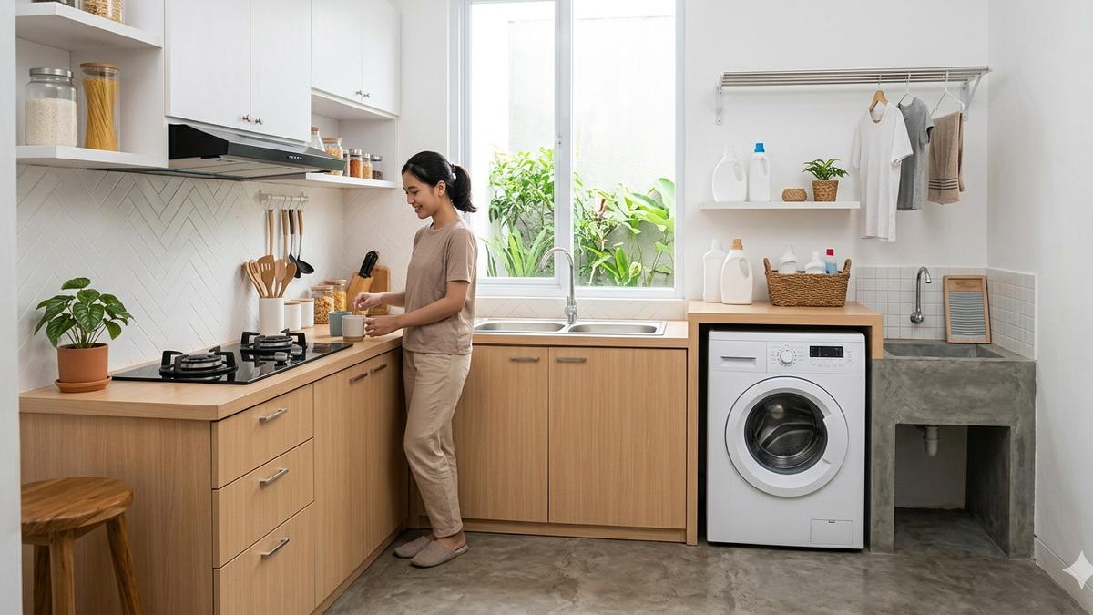 10 Inspirasi Tata Letak Dapur dan Tempat Cuci yang Bikin Aktivitas Rumah Tangga Lebih Efisien