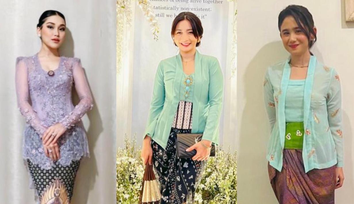 <p>Tissa Biani tampil ayu dengan kebaya kutubaru warna hijau tosca, dilengkapi stagen hijau dan kain batik. [@tissabiani].</p>