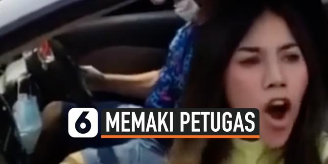 VIDEO: Viral Wanita Memaki Petugas tak Terima saat diminta Putar Balik