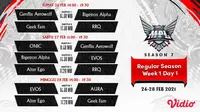 Link Live Streaming MPL Season 7, Jumat 26 Februari 2021 : Ada Aksi Sang Juara Bertahan, RRQ Hoshi