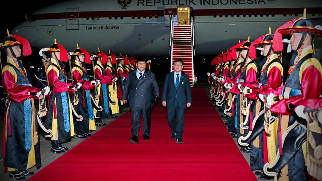 Presiden Prabowo Subianto tiba di Seoul, Korea Selatan, dalam rangka kunjungan kenegaraan.